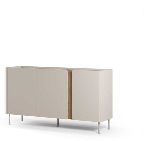 Kremno bela/naravna komoda v hrastovem dekorju 150x82,5x40,5 cm Lucile – Marckeric