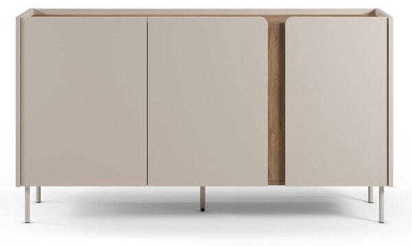 Kremno bela/naravna komoda v hrastovem dekorju 150x82,5x40,5 cm Lucile – Marckeric