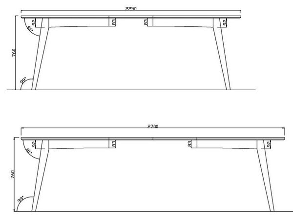 Raztegljiva jedilna miza v hrastovem dekorju 180x102 cm Marte - Actona