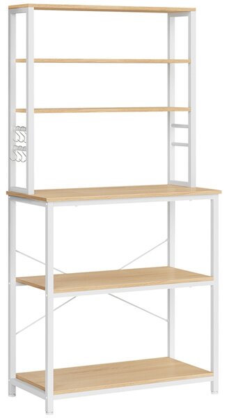 Kuhinjski regal LORANO 167x80 cm, bela / dekor hrast