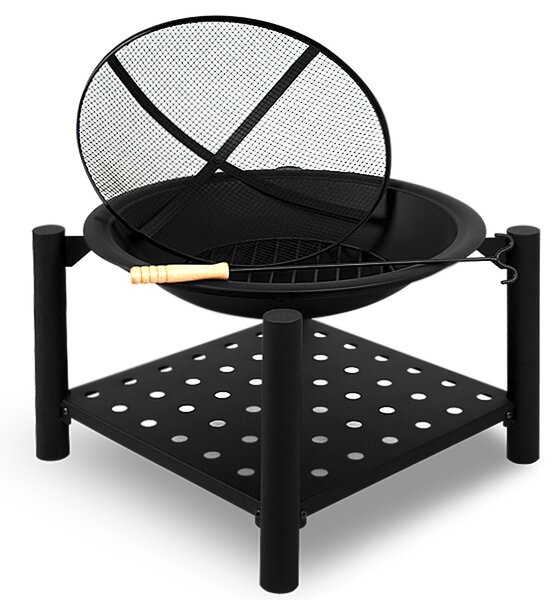 Ognjišče s prostorom za drva FIRE, Ø55cm, črn Gardebruk