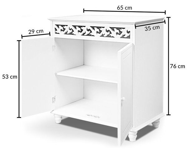 Komoda JERSEY, 76x65x35cm, bela Casaria