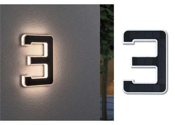 Paulmann LED sončna hiša številka 3, Črna, Plastika, Sodobni
