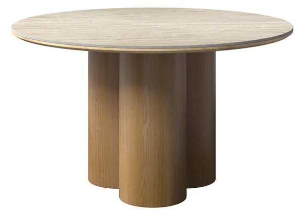 Bessagi Home Jedilna Miza Kiano, Naravne Barve, Porcelan, Ø 130cm
