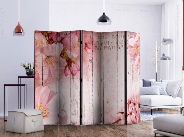 Artgeist Paravan Pink Blossoms I, 5-Delni, Dvostranski