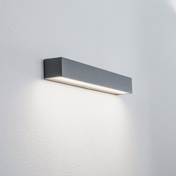 Arcchio LED zunanja stenska svetilka Lengo, 50 cm, 1-svetilna, siva, CCT, Siva, Aluminij, Sodobni