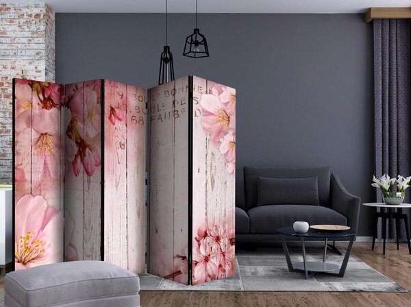 Artgeist Paravan Pink Blossoms I, 5-Delni, Dvostranski