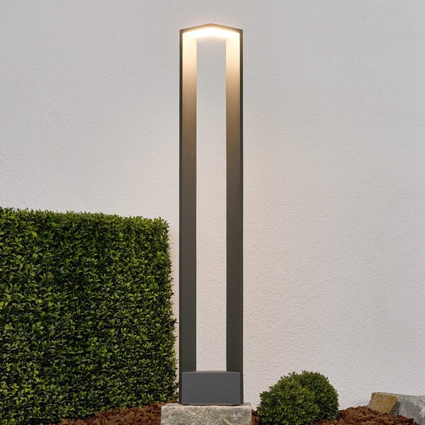 Lucande Jeny LED viseča svetilka, 100 cm, antracit, aluminij, Črna, Kovina, Sodobni