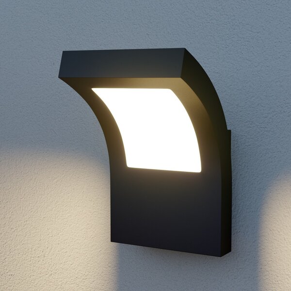 Arcchio LED zunanje stensko svetilo Advik, IP65, antracit, kovina, Črna, Aluminij, Sodobni
