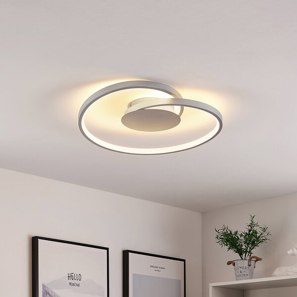 Lucande LED stropna svetilka Enesa, Ø 46 cm, 2.700 K, z možnostjo zatemnitve, zatemnjen, Kovinska, spalnica, Kovina, Sodobni