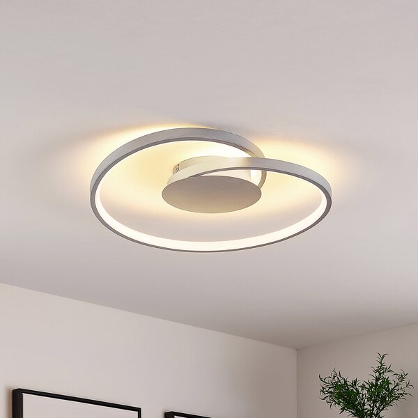 Lucande LED stropna svetilka Enesa, Ø 46 cm, 2.700 K, z možnostjo zatemnitve, zatemnjen, Kovinska, spalnica, Kovina, Sodobni