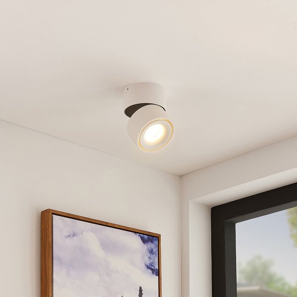 Arcchio LED stropni reflektor Rotari, bel, 1-svetlobni, 946lm, zatemnjen, Bela, Hodnik, Aluminij, Sodobni