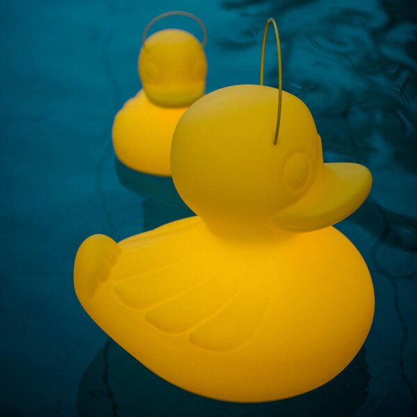 Goodnight Light LED-design svetilka DUCK-DUCK XL za zunanjo uporabo v rumeni barvi, zatemnjen, Rumena, Plastika, Dizajn