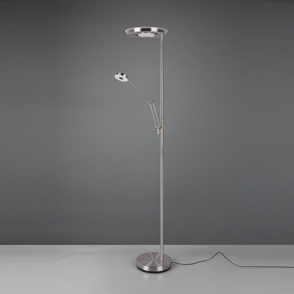 Trio Lighting LED-svetilka za strop Barrie z branjem svetlobo nikl mat, zatemnjen, Siva, Dnevna soba / jedilnica, Kovina, Sodobni, Svetilka za branje