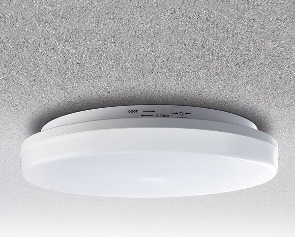 Heitronic LED stropna svetilka Pronto, okrogla, senzor gibanja, Bela, Plastika, Sodobni