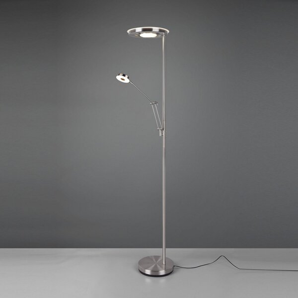 Trio Lighting LED-svetilka za strop Barrie z branjem svetlobo nikl mat, zatemnjen, Siva, Dnevna soba / jedilnica, Kovina, Sodobni, Svetilka za branje
