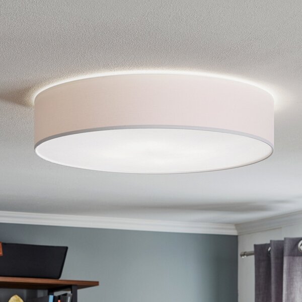 TK Lighting Stropna svetilka Rondo, bela Ø 60 cm, zatemnjen, Bela, spalnica, Tkanine / tekstil, Sodobni