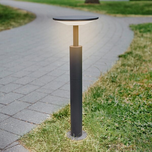 Lucande Lucidna LED luč za osvetlitev poti Fenia, 60 cm, antracit, IP65, Črna, Aluminij, Sodobni