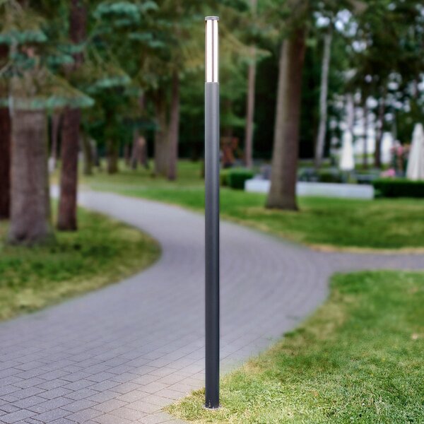 Lucande LED zunanje svetilo Sidny, 220 cm, antracit, IP54, Črna, Kovina, Sodobni