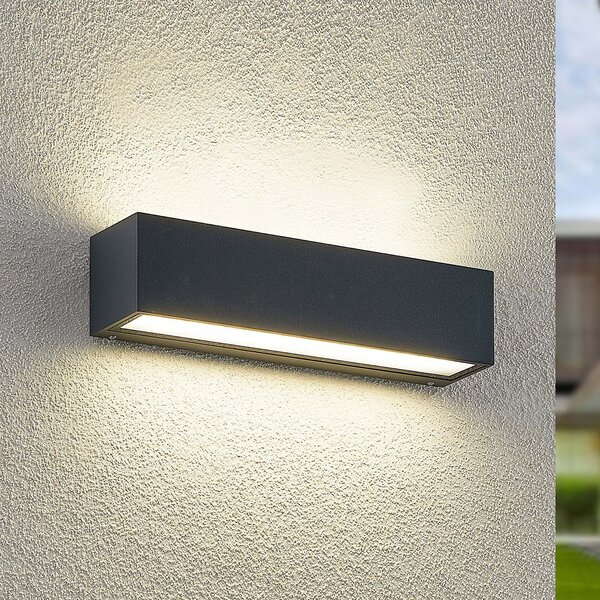 Arcchio LED stenska svetilka Lengo, 25 cm, 2-svetilna, antracit, CCT, Črna, Aluminij, Sodobni