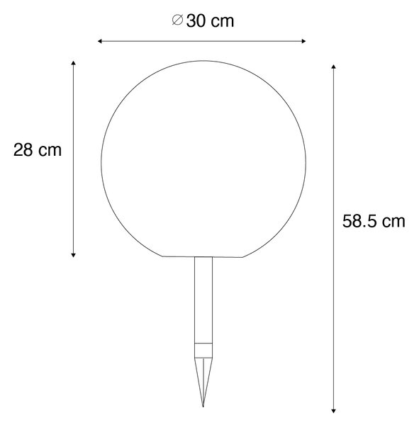 Zunanja svetilka bela 30 cm, vključno z LED IP44 Solar RGBW - Ludger