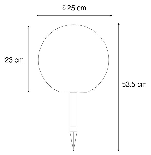 Zunanja svetilka bela 25 cm, vključno z LED IP44 solar RGBW - Ludger