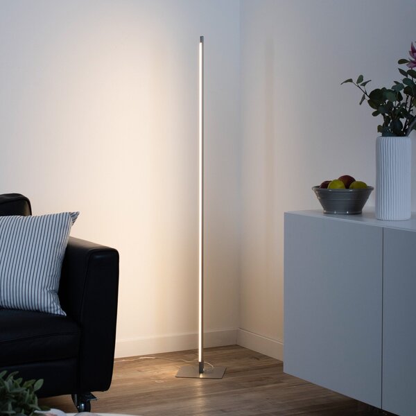 JUST LIGHT. GmbH Talna svetilka LED Bella, ravna, s kvadratnim podstavkom, jeklena, zatemnjen, Kovinska, Dnevna soba / jedilnica, Aluminij, Sodobni