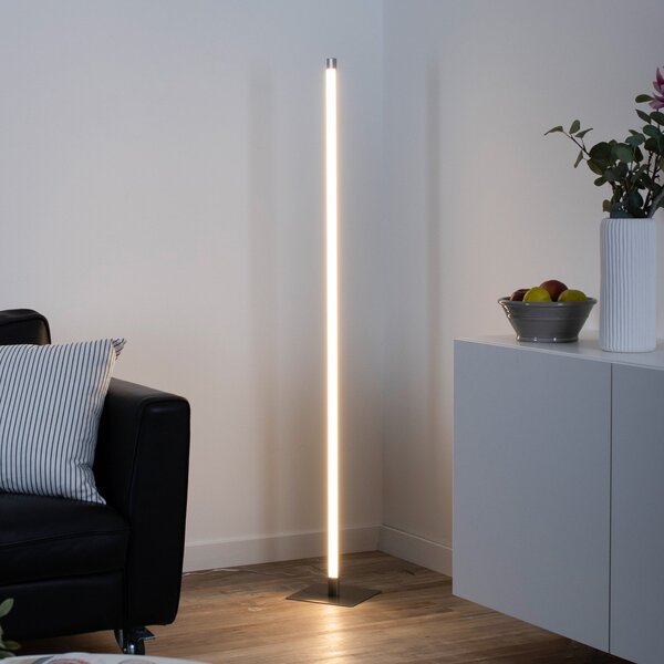 JUST LIGHT. GmbH Talna svetilka LED Bella, ravna, s kvadratnim podstavkom, jeklena, zatemnjen, Kovinska, Dnevna soba / jedilnica, Aluminij, Sodobni
