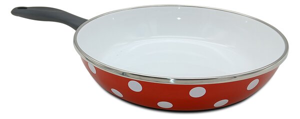 Ponev 24cm rdeča s pikami
