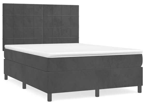 VidaXL Box spring posteljni z vzmetnico črn 140x190 cm žamet