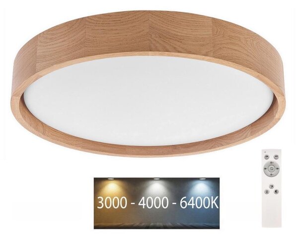 Brilagi - LED Zatemnitvena stropna svetilka MANAROLA LED/24W/230V hrast + Daljinski upravljalnik