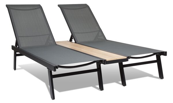 Blumfeldt Pompei, Ležalnik, Lounger, za 2 osebi, Aluminijast predal za shranjevanje