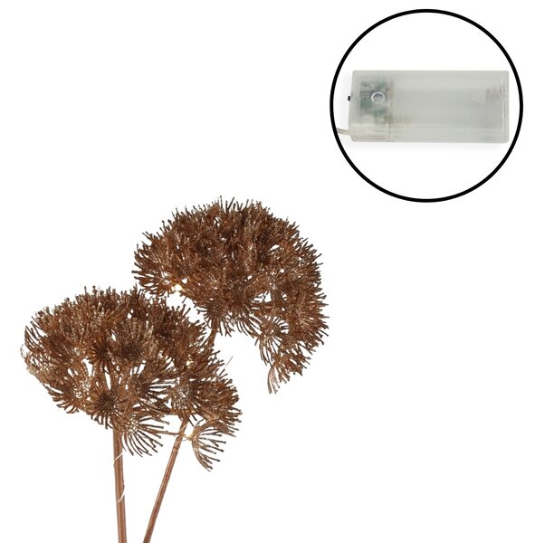 LED osvetljena okrasna veja HERACLEUM 75 cm, bakrena