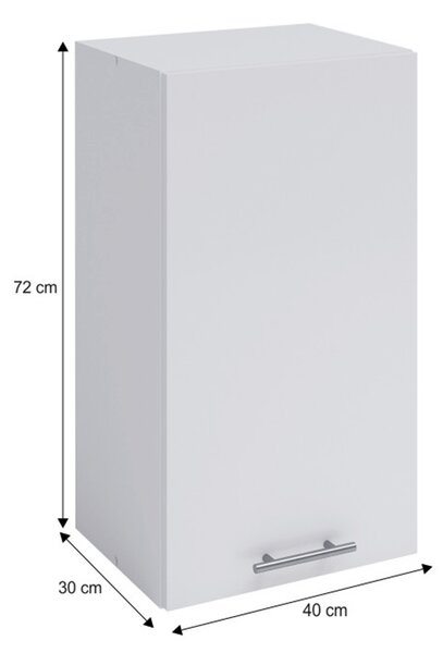 KONDELA Zgornja omara, bela, desna, FABIANA W - 40