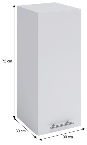 KONDELA Zgornja omara, bela, desna, FABIANA W - 30