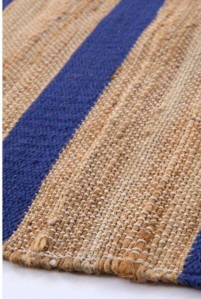 Modra/v naravni barvi ročno tkana preproga iz mešanice jute 160x230 cm Otti – Jotex