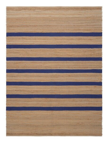 Modra/v naravni barvi ročno tkana preproga iz mešanice jute 160x230 cm Otti – Jotex