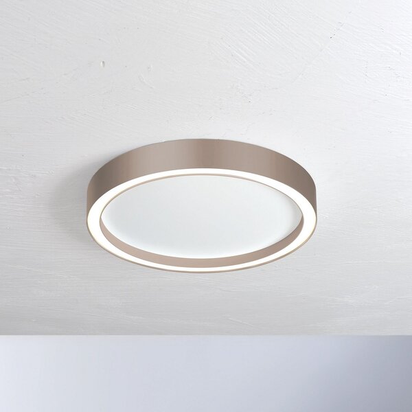 BOPP Bopp Aura LED stropna svetilka Ø 55cm bela/taupe, zatemnjen, Rjava / rjasta, Dnevna soba / jedilnica, Kovina, Sodobni
