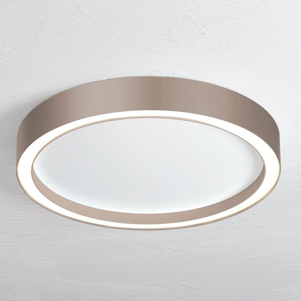 BOPP Bopp Aura LED stropna svetilka Ø 55cm bela/taupe, zatemnjen, Rjava / rjasta, Dnevna soba / jedilnica, Kovina, Sodobni