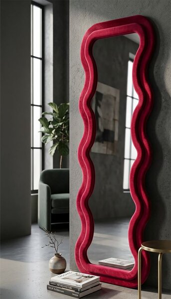 Stensko ogledalo Emily Velvet Fuchsia
