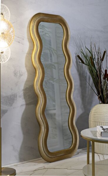 Stensko ogledalo Emily Velvet Gold