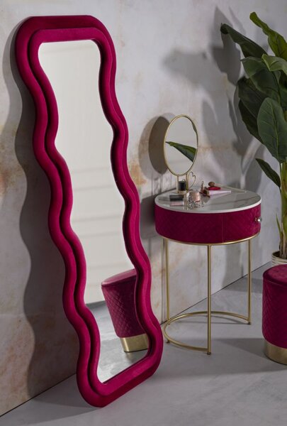 Stensko ogledalo Emily Velvet Fuchsia
