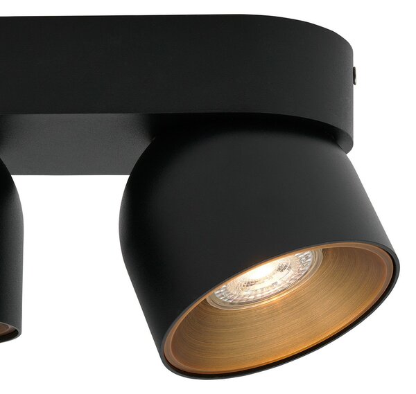 Nordlux Downlight Pitcher, GU10, dvokamen, kovina, črn, zatemnjen, Črna, Dnevna soba / jedilnica, Kovina, Sodobni