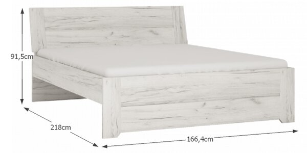 KONDELA Spalnica (omara, postelja 160 x 200, dve nočni omarici), craft bela, ANGEL