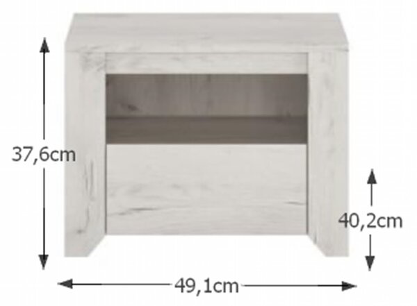 KONDELA Spalnica (omara, postelja 160 x 200, dve nočni omarici), craft bela, ANGEL