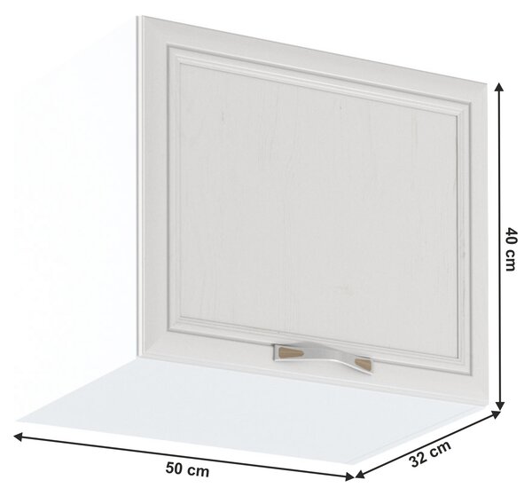 KONDELA Zgornja kuhinjska omarica, bela/bor Andersen, SICILIA G50K