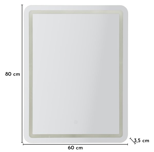 Stensko ogledalo LED Simple Rectangular