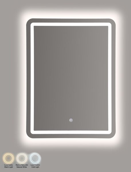 Stensko ogledalo LED Simple Rectangular