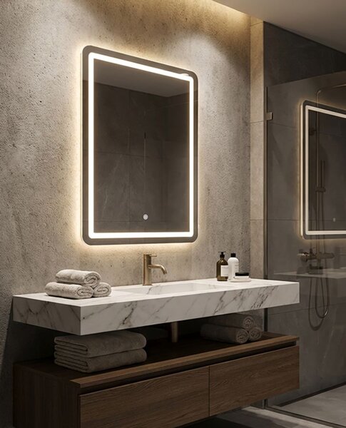 Stensko ogledalo LED Simple Rectangular