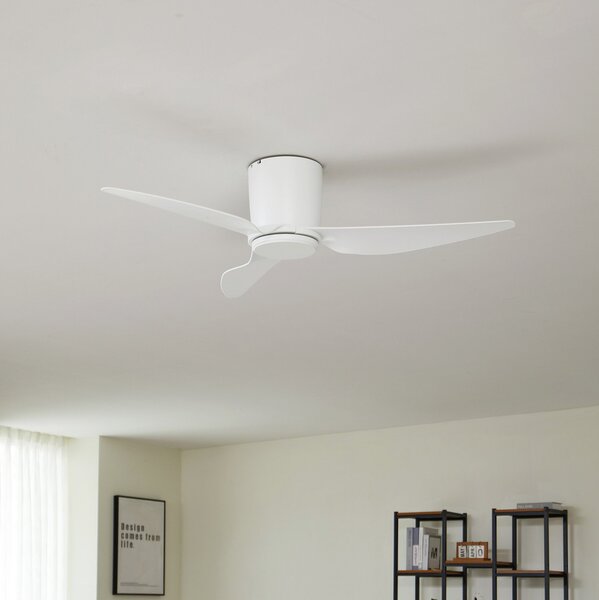 Lindby stropni ventilator Aulo, bel, DC, tih, Ø 123 cm, Bela, Dnevna soba / jedilnica, Kovina, Sodobni